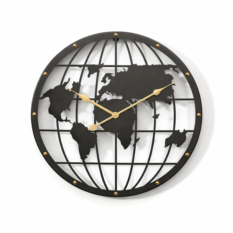 Euroselle 40CM Openwork 2D Metal Wall Clock With Silent Sweep Movement