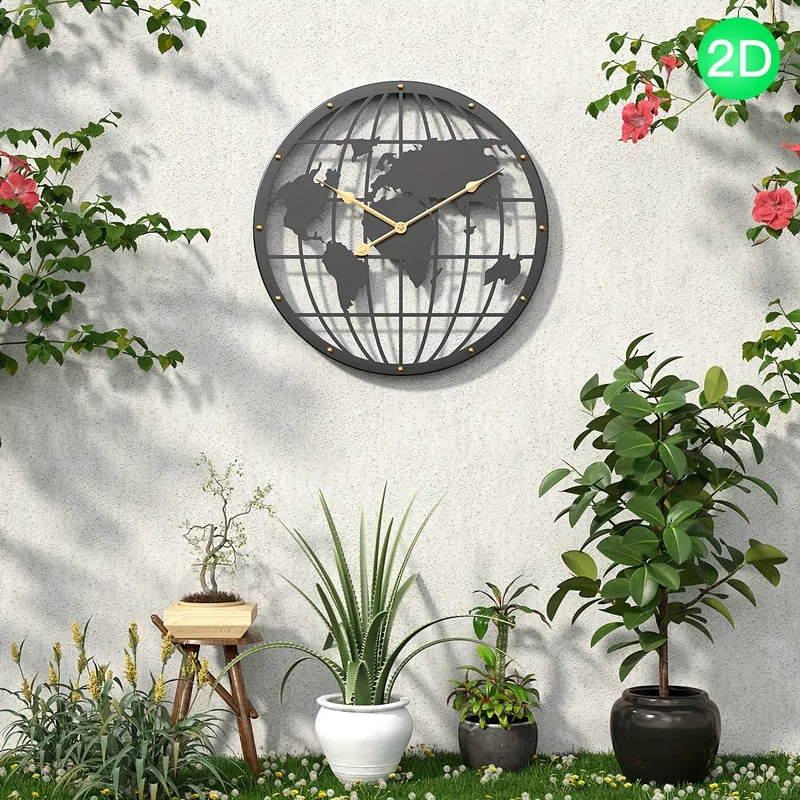 Euroselle 40CM Openwork 2D Metal Wall Clock With Silent Sweep Movement