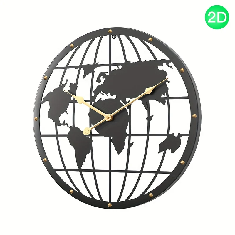 Euroselle 40CM Openwork 2D Metal Wall Clock With Silent Sweep Movement