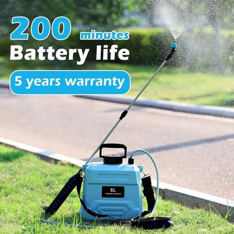 Euroselle Portable 5L Spray Pump With Adjustable Nozzle And USB Rechargeable Battery