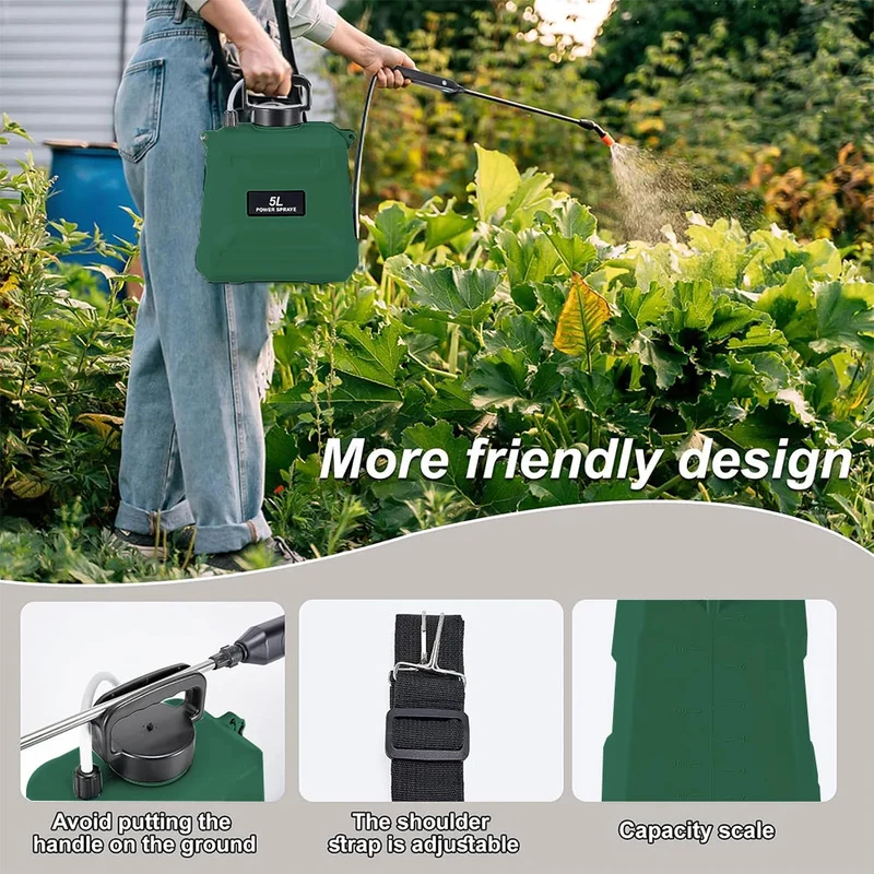Euroselle Portable 5L Spray Pump With Adjustable Nozzle And USB Rechargeable Battery