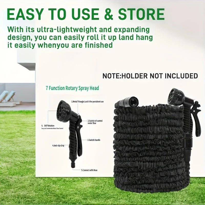 Euroselle High-Pressure Garden Hose With Nozzle For Outdoor Cleaning