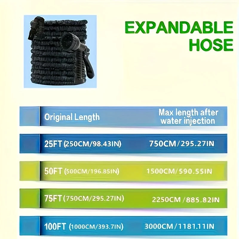 Euroselle High-Pressure Garden Hose With Nozzle For Outdoor Cleaning