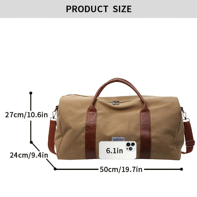 Euroselle Large Capacity Vintage Washed Travel Duffel Bag For Multi-Purpose Organizer