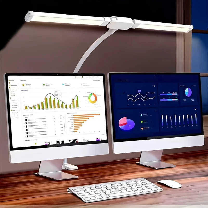 Euroselle USB Powered Dual-Head LED Table Lamp With Flexible Gooseneck