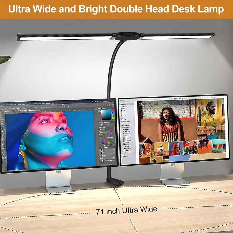 Euroselle USB Powered Dual-Head LED Table Lamp With Flexible Gooseneck