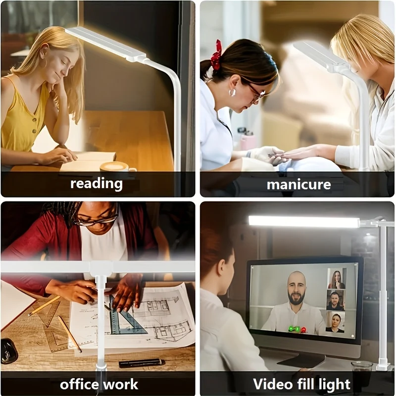 Euroselle USB Powered Dual-Head LED Table Lamp With Flexible Gooseneck