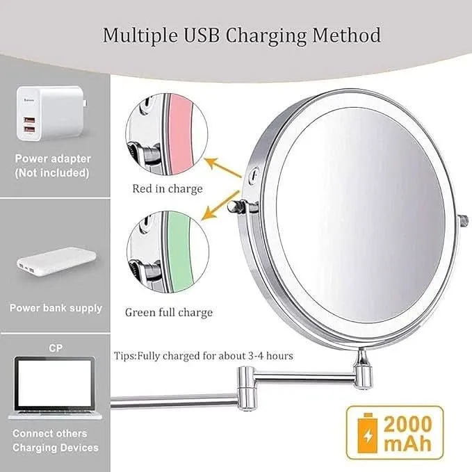Euroselle Adjustable LED Magnifying Mirror For Perfect Makeup
