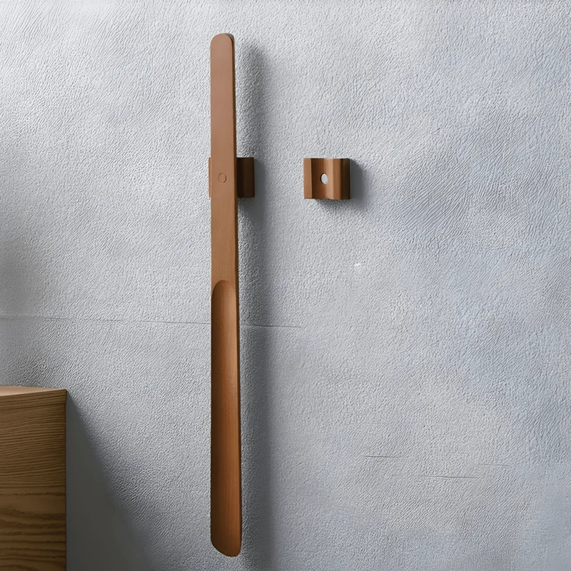 Euroselle Extra Long Wooden Shoe Horn With Ergonomic Handle And Magnetic Storage For Upright Comfort