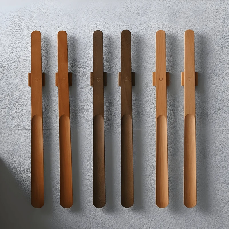 Euroselle Extra Long Wooden Shoe Horn With Ergonomic Handle And Magnetic Storage For Upright Comfort