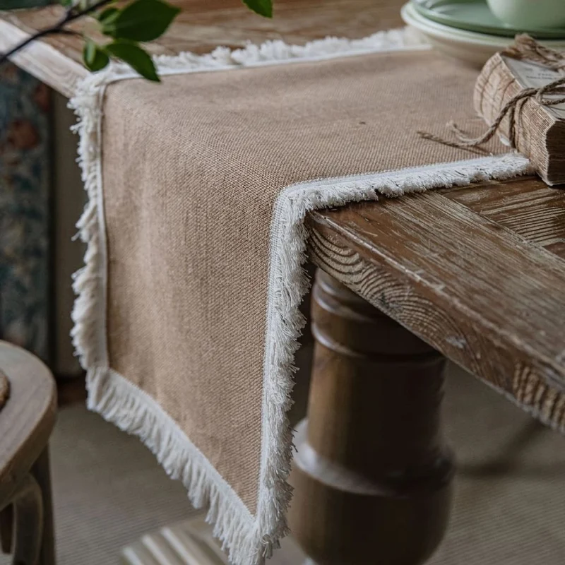 Euroselle Farmhouse Burlap Table Runner For Weddings And Elegant Events