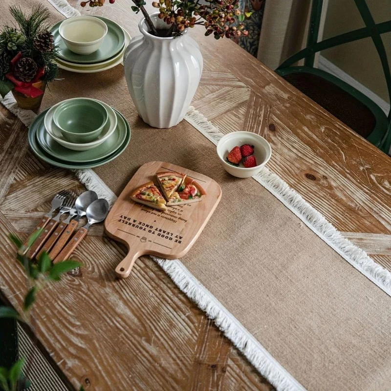 Euroselle Farmhouse Burlap Table Runner For Weddings And Elegant Events