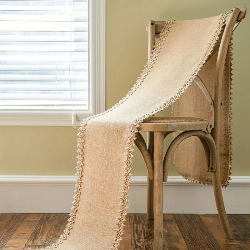 Euroselle Farmhouse Burlap Table Runner For Weddings And Elegant Events