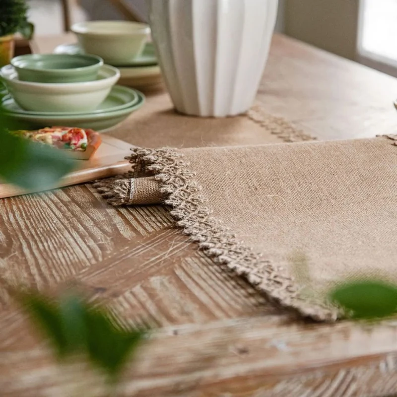 Euroselle Farmhouse Burlap Table Runner For Weddings And Elegant Events