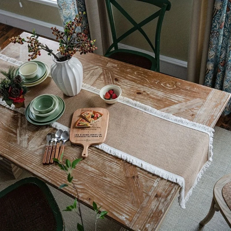 Euroselle Farmhouse Burlap Table Runner For Weddings And Elegant Events