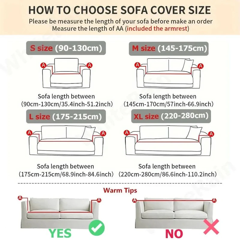 Euroselle Lightweight Non-Slip Sofa Cover for Cozy Living Spaces