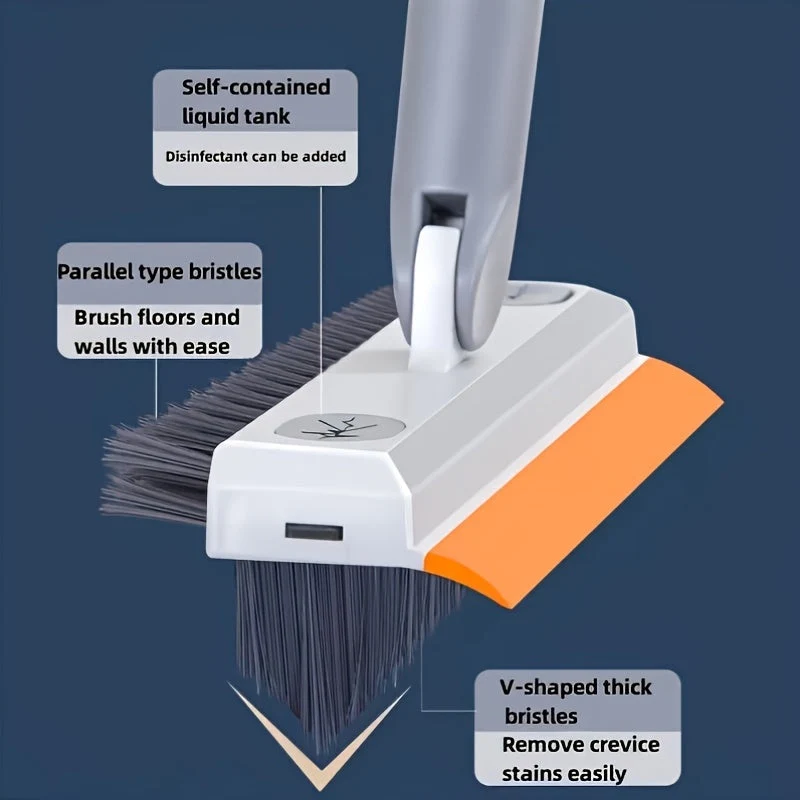 Euroselle Manual Cleaning Brush With Integrated Soap Reservoir For Bathrooms And Kitchens