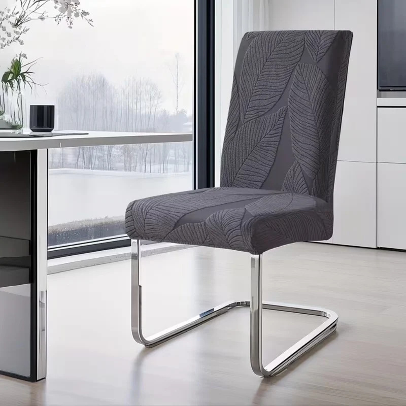 Euroselle Soft Stretch Leaf Pattern Chair Covers For Effortless Chair Renewal