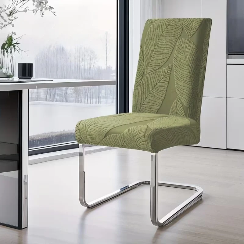 Euroselle Soft Stretch Leaf Pattern Chair Covers For Effortless Chair Renewal