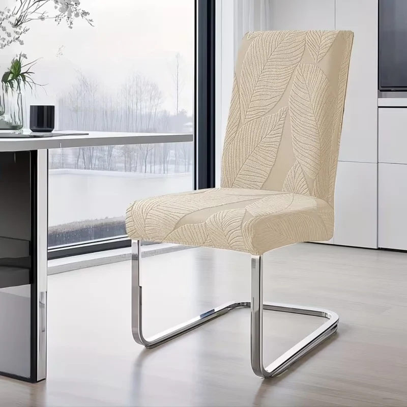 Euroselle Soft Stretch Leaf Pattern Chair Covers For Effortless Chair Renewal