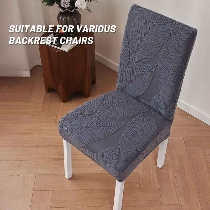 Euroselle Soft Stretch Leaf Pattern Chair Covers For Effortless Chair Renewal