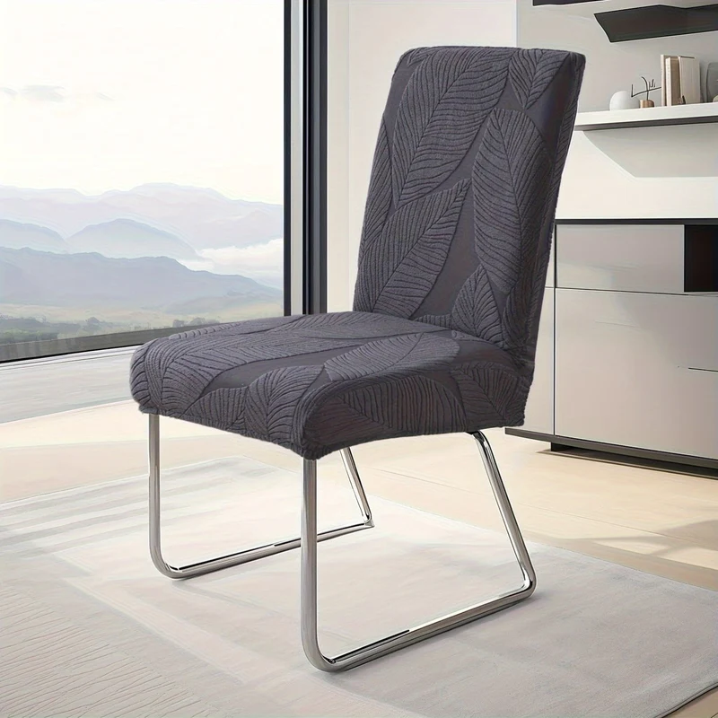 Euroselle Soft Stretch Leaf Pattern Chair Covers For Effortless Chair Renewal