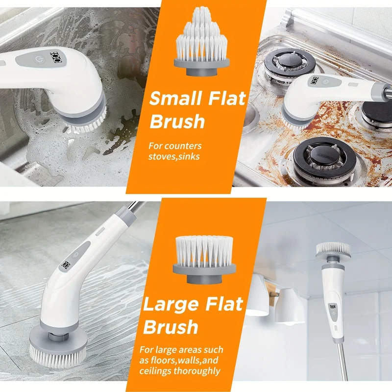 Euroselle Rechargeable Electric Spin Scrubber With Detachable Handle