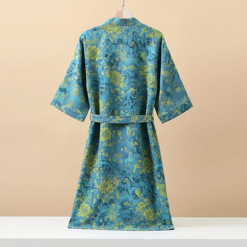 Euroselle Premium Pajama Set In 100% Cotton Double-Layer Gauze, Unisex Mid-Length For All Seasons