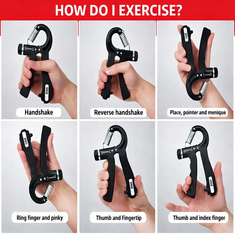 Euroselle Adjustable Hand Strength Trainer Set for Grip and Finger Training