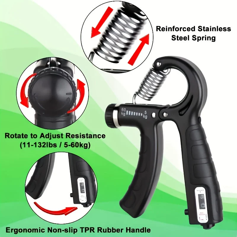 Euroselle Adjustable Hand Strength Trainer Set for Grip and Finger Training