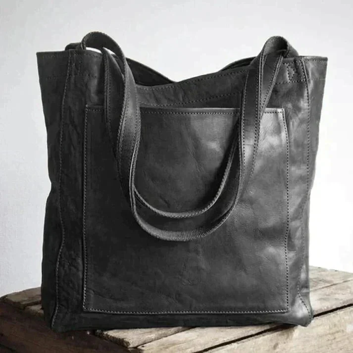 Euroselle Black Shoulder Bag With Durable PU Leather Adjustable Strap And Organized Interior