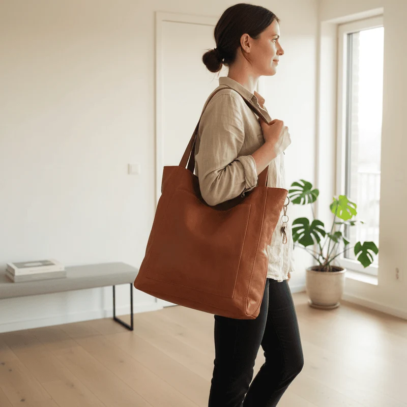 Euroselle Black Shoulder Bag With Durable PU Leather Adjustable Strap And Organized Interior