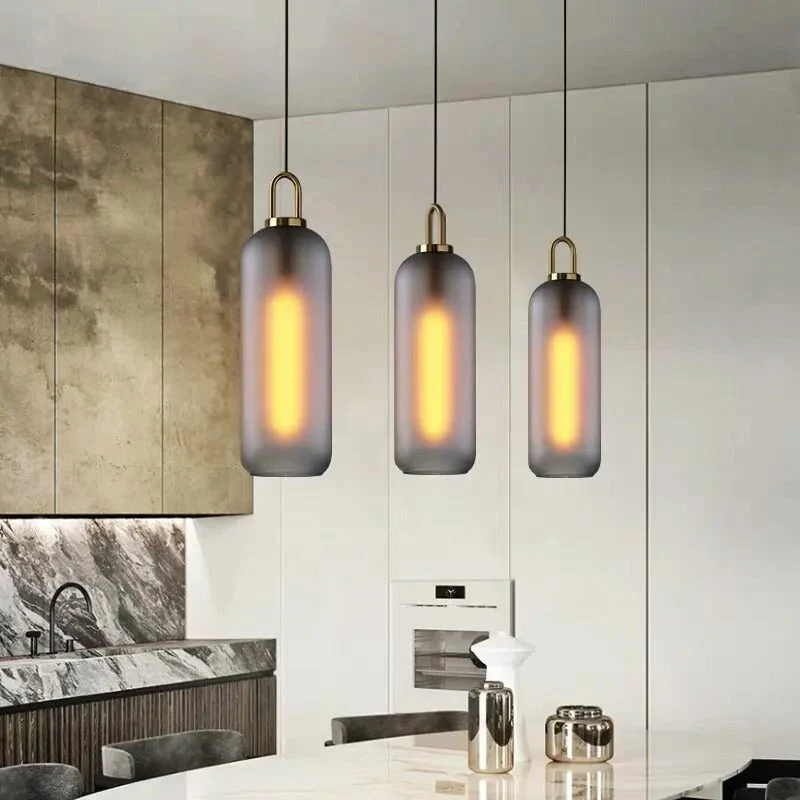 Lumina Glass Accent Light Euroselle With Frosted Gray Or Clear Shade And Brass Details