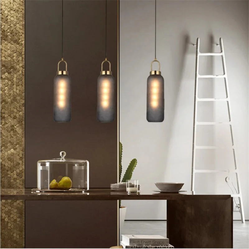 Lumina Glass Accent Light Euroselle With Frosted Gray Or Clear Shade And Brass Details