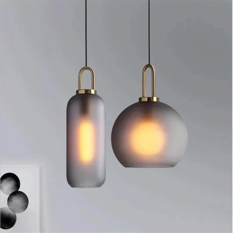 Lumina Glass Accent Light Euroselle With Frosted Gray Or Clear Shade And Brass Details