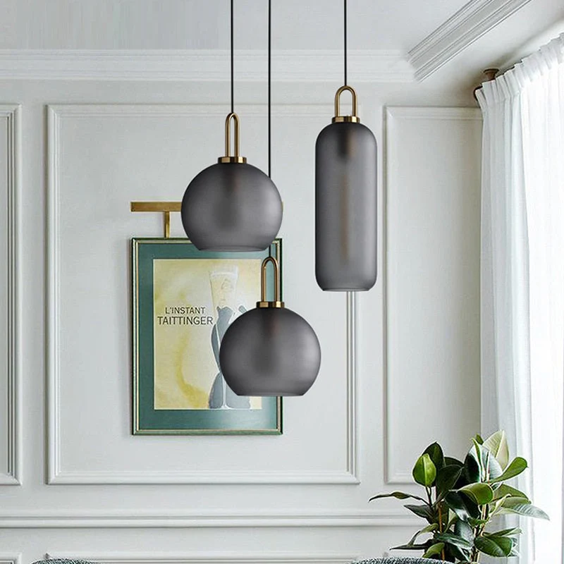Lumina Glass Accent Light Euroselle With Frosted Gray Or Clear Shade And Brass Details