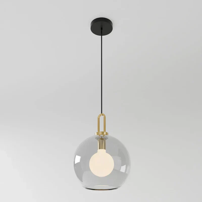 Lumina Glass Accent Light Euroselle With Frosted Gray Or Clear Shade And Brass Details
