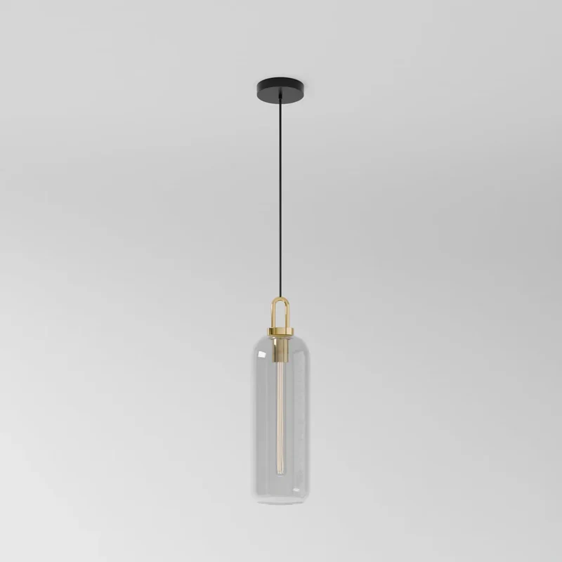 Lumina Glass Accent Light Euroselle With Frosted Gray Or Clear Shade And Brass Details