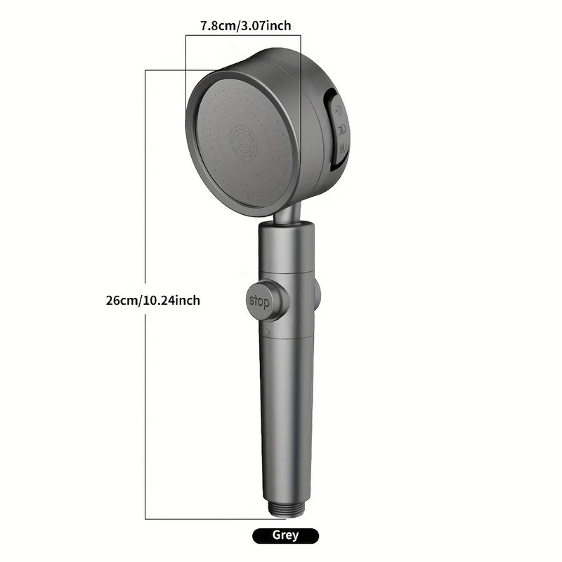 Euroselle Adjustable High-Pressure Shower Head With Three Flow Settings