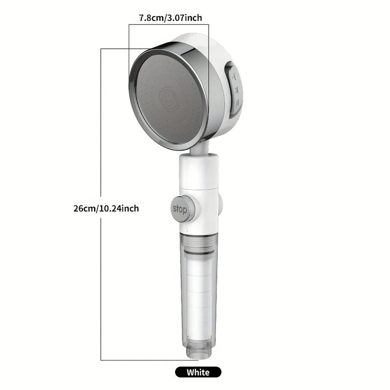 Euroselle Adjustable High-Pressure Shower Head With Three Flow Settings