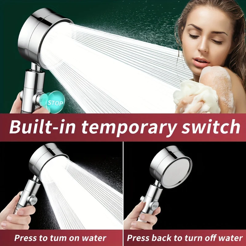 Euroselle Adjustable High-Pressure Shower Head With Three Flow Settings