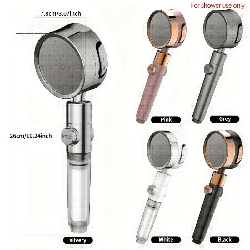 Euroselle Adjustable High-Pressure Shower Head With Three Flow Settings