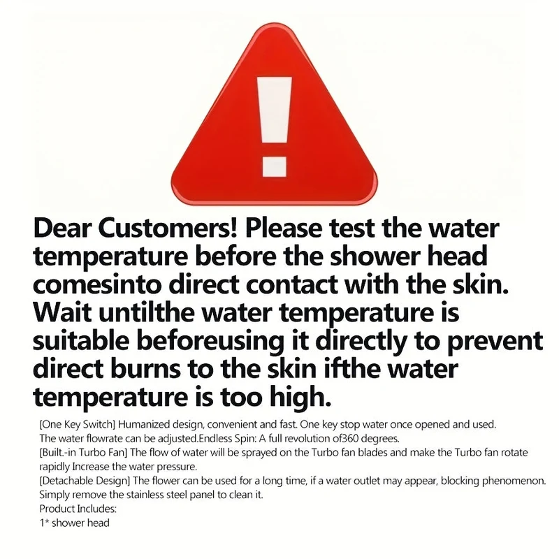 Euroselle Adjustable High-Pressure Shower Head With Three Flow Settings