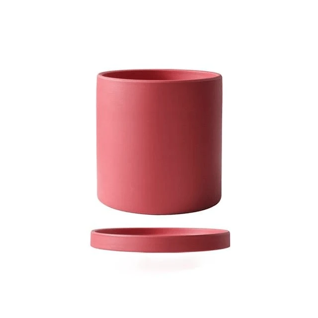 Euroselle White Ceramic Flowerpot With Elegant Minimalist Decor
