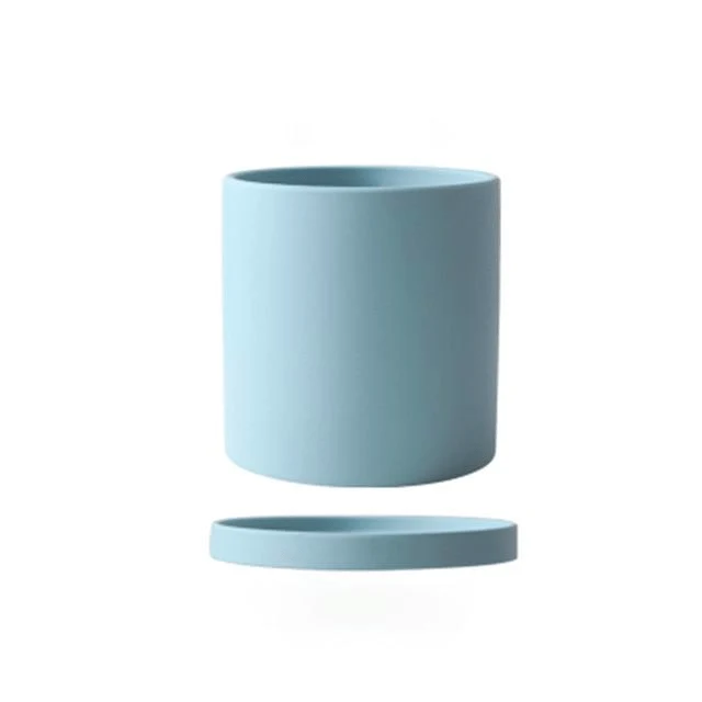 Euroselle White Ceramic Flowerpot With Elegant Minimalist Decor