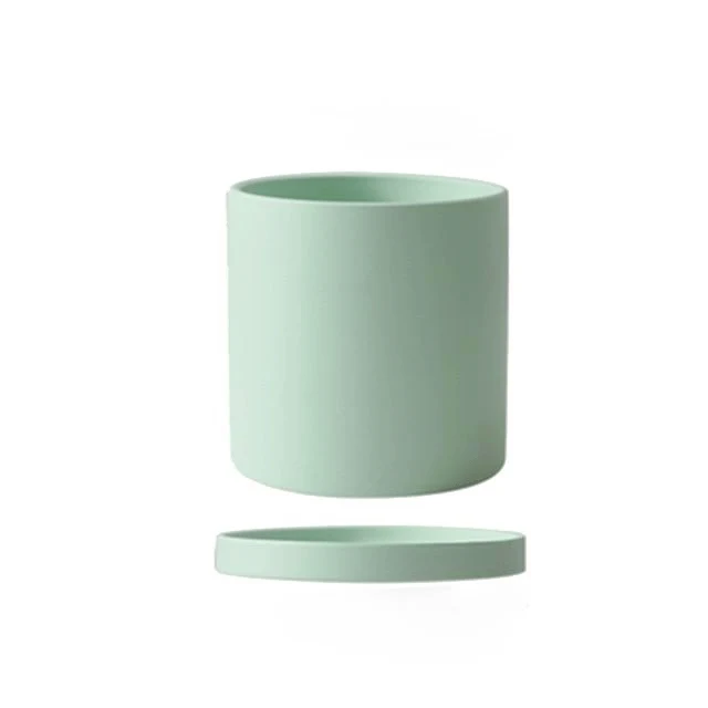 Euroselle White Ceramic Flowerpot With Elegant Minimalist Decor