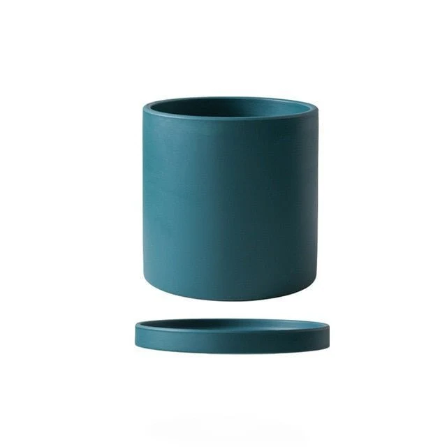 Euroselle White Ceramic Flowerpot With Elegant Minimalist Decor
