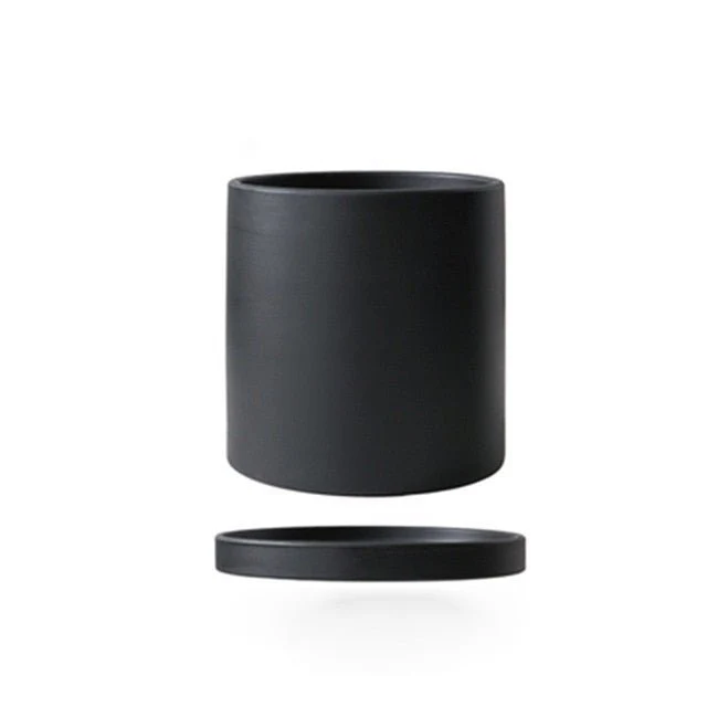 Euroselle White Ceramic Flowerpot With Elegant Minimalist Decor