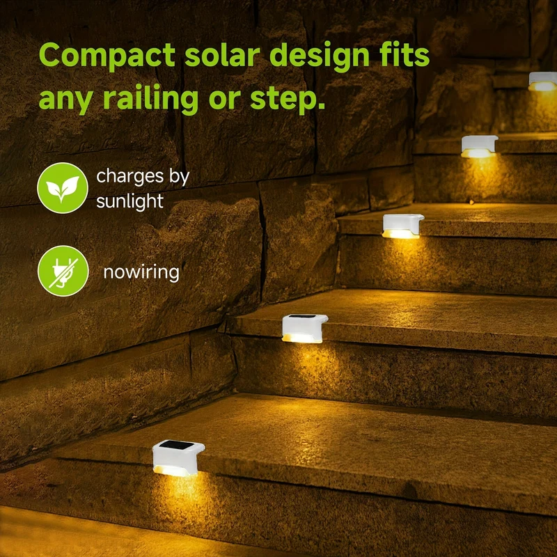 Euroselle 8-Pack Solar Fence And Path Lights Waterproof Garden LEDs