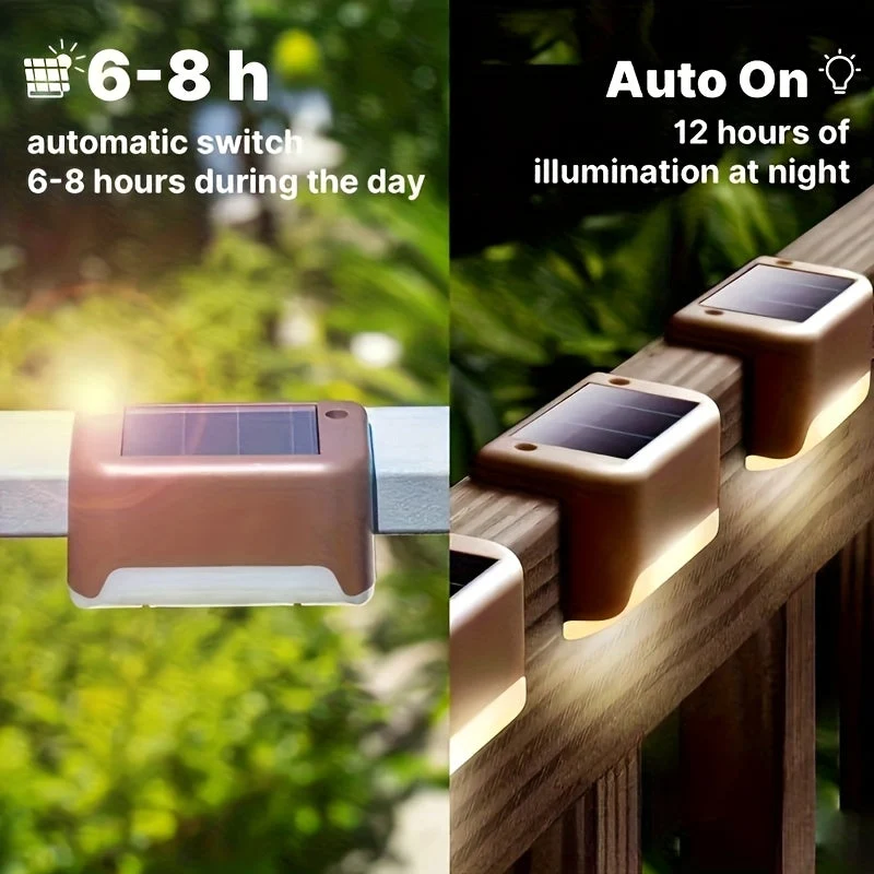 Euroselle 8-Pack Solar Fence And Path Lights Waterproof Garden LEDs